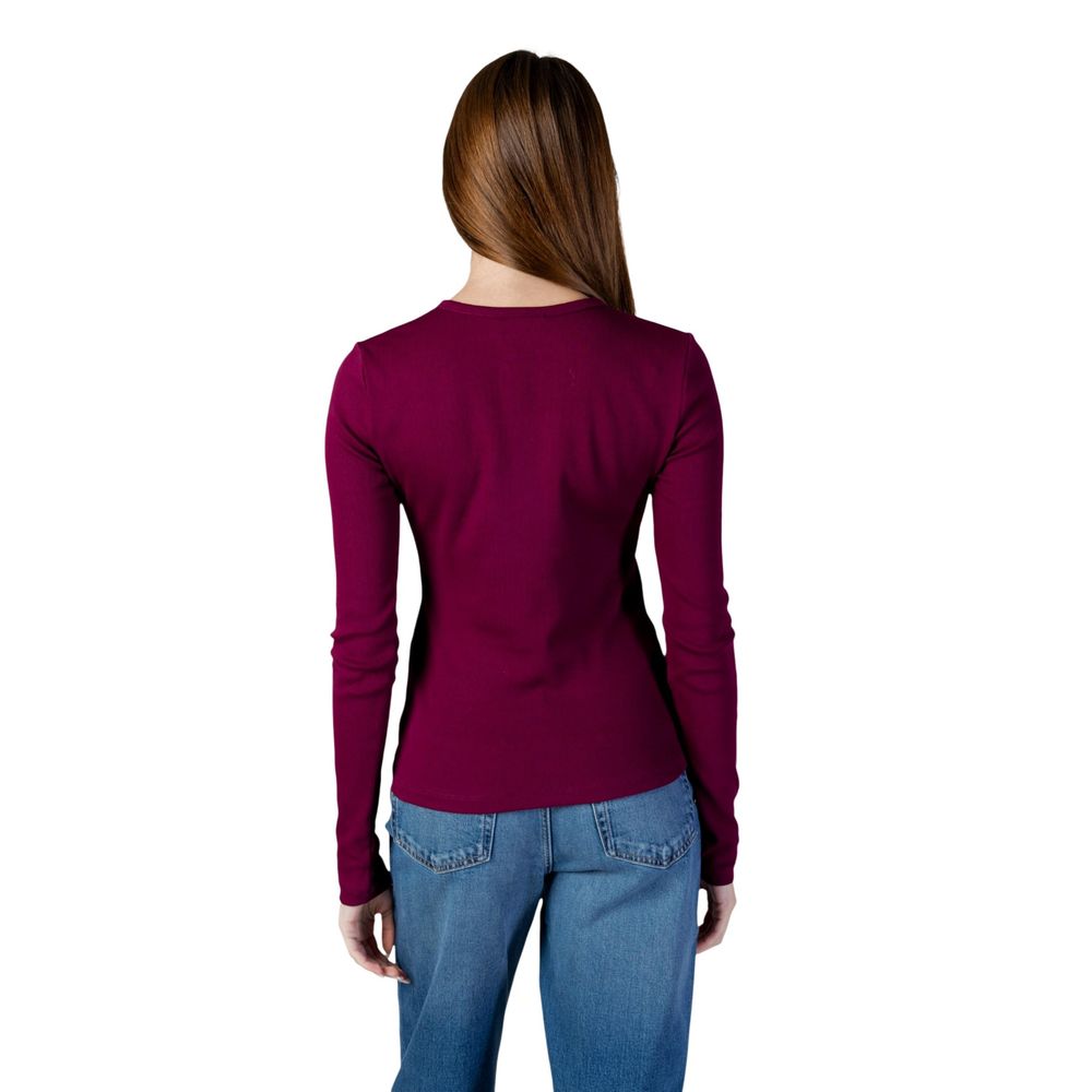 Calvin Klein Jeans Bordeaux Cotton Long Sleeve T-Shirt