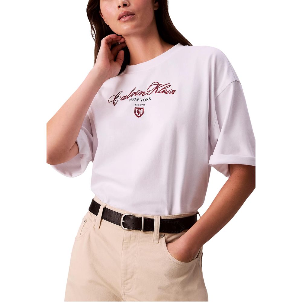 Calvin Klein Jeans White Cotton T-Shirt