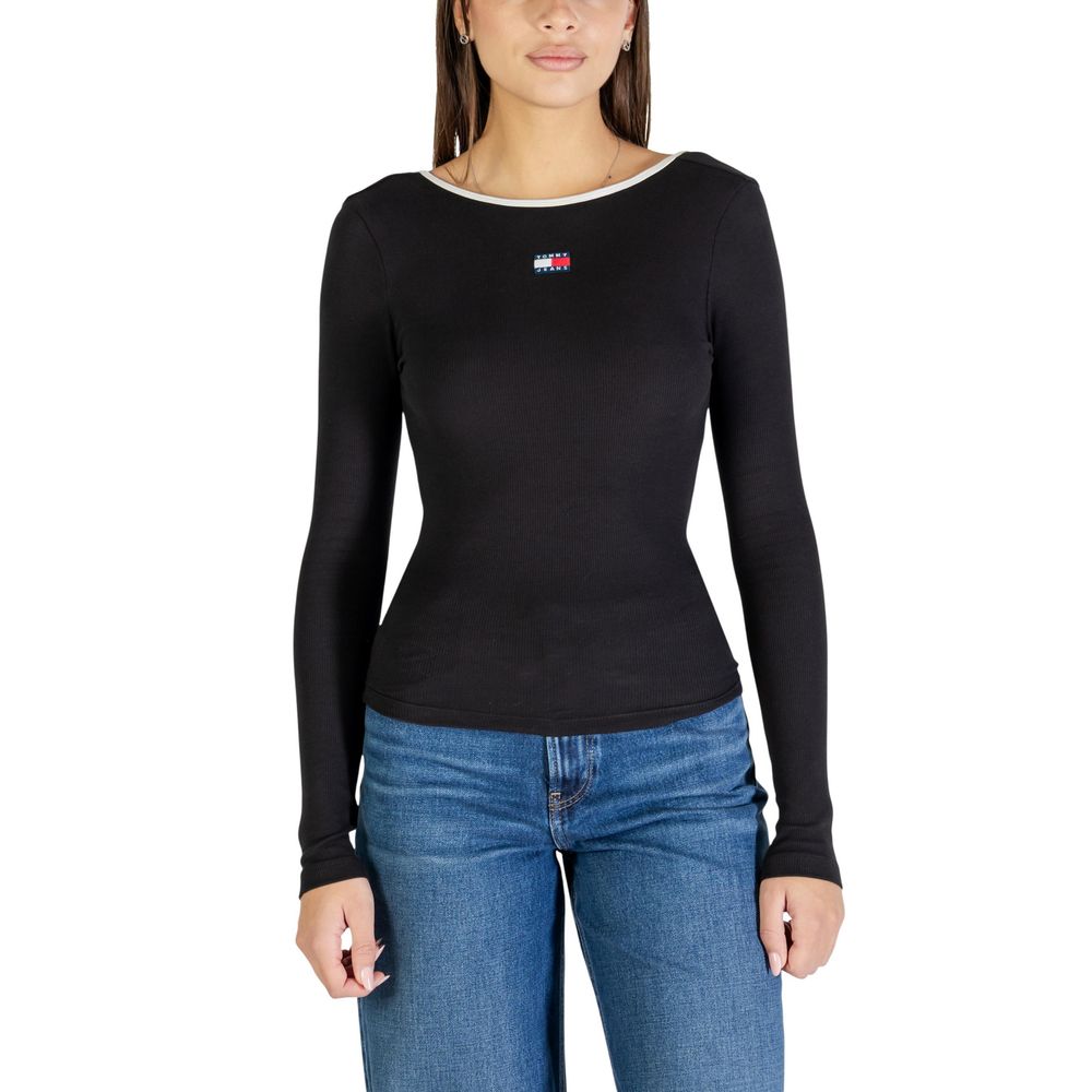 Tommy Hilfiger Jeans Black Recycled Cotton Long Sleeve T-Shirt