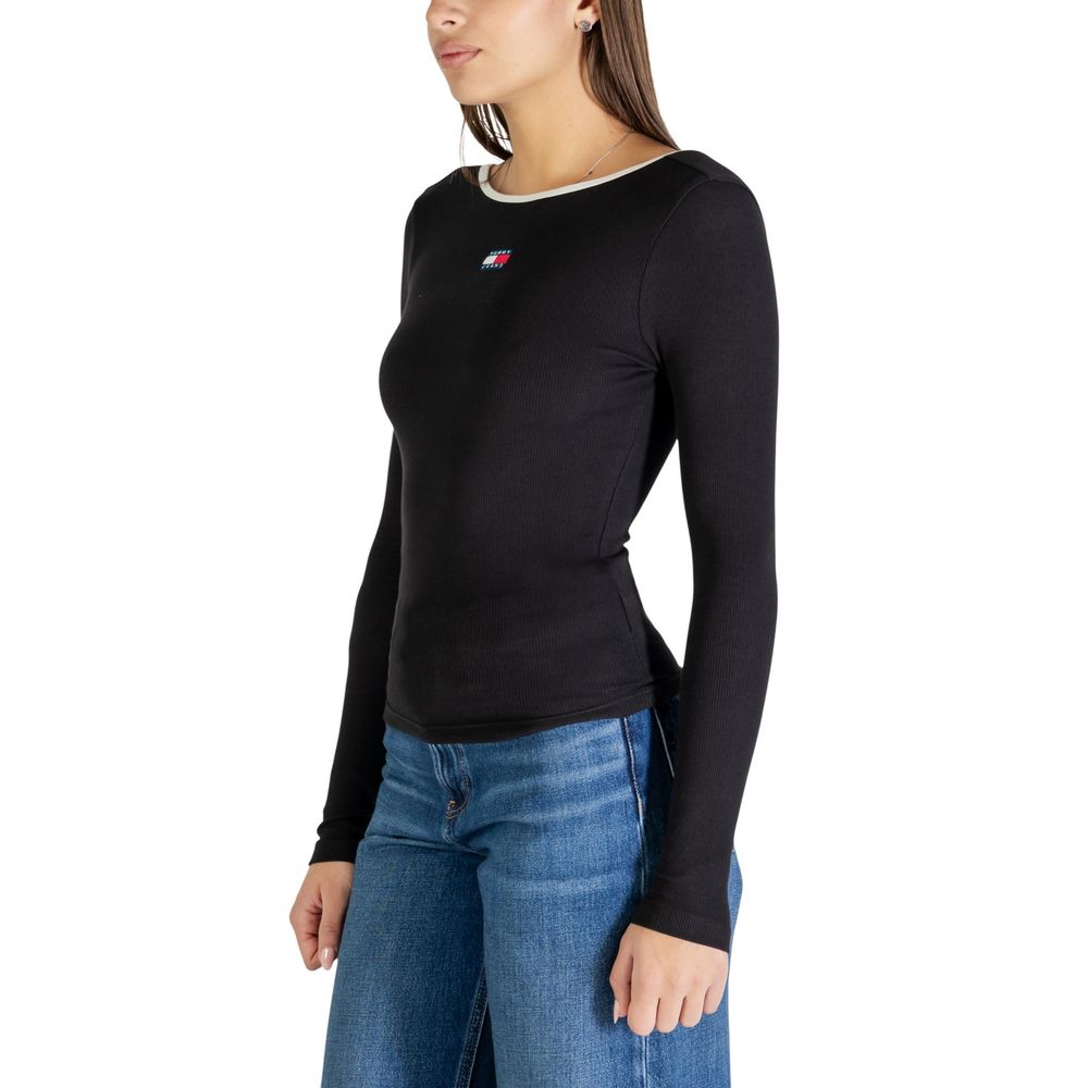 Tommy Hilfiger Jeans Black Recycled Cotton Long Sleeve T-Shirt