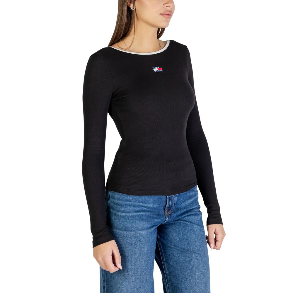 Tommy Hilfiger Jeans Black Recycled Cotton Long Sleeve T-Shirt