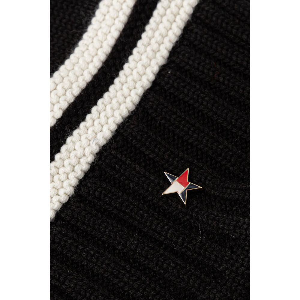Tommy Hilfiger Jeans Black And White Recycled Wool Cap (Baseball Hat)