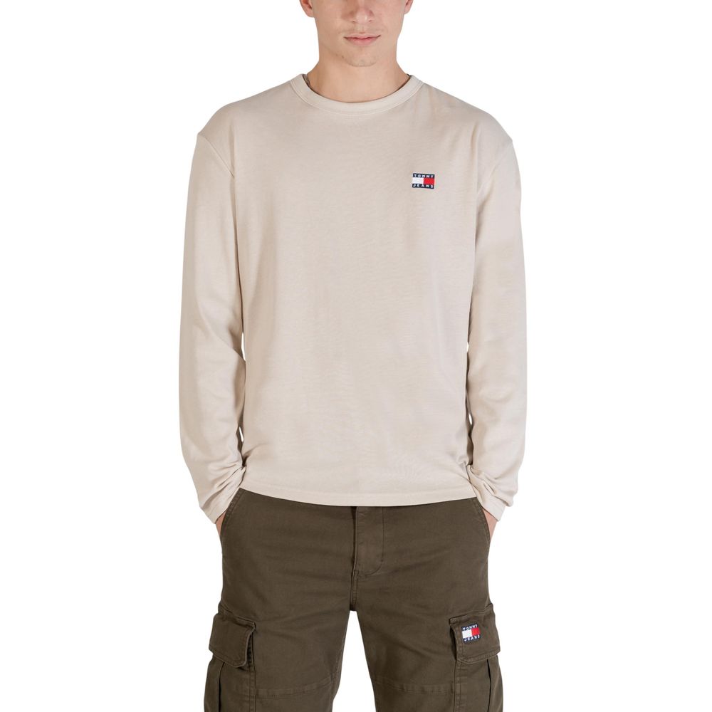 Tommy Hilfiger Jeans Beige Recycled Cotton Long Sleeve T-Shirt
