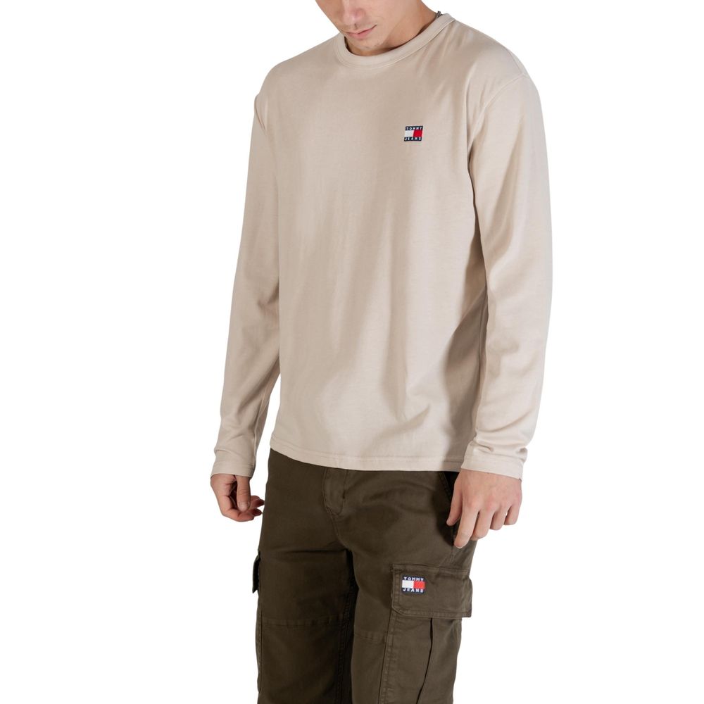 Tommy Hilfiger Jeans Beige Recycled Cotton Long Sleeve T-Shirt