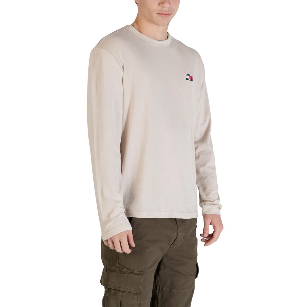 Tommy Hilfiger Jeans Beige Recycled Cotton Long Sleeve T-Shirt