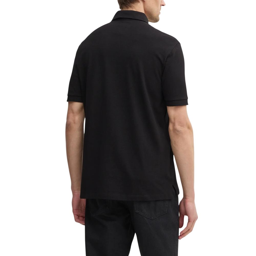 Armani Exchange Black Cotton Polo Shirt