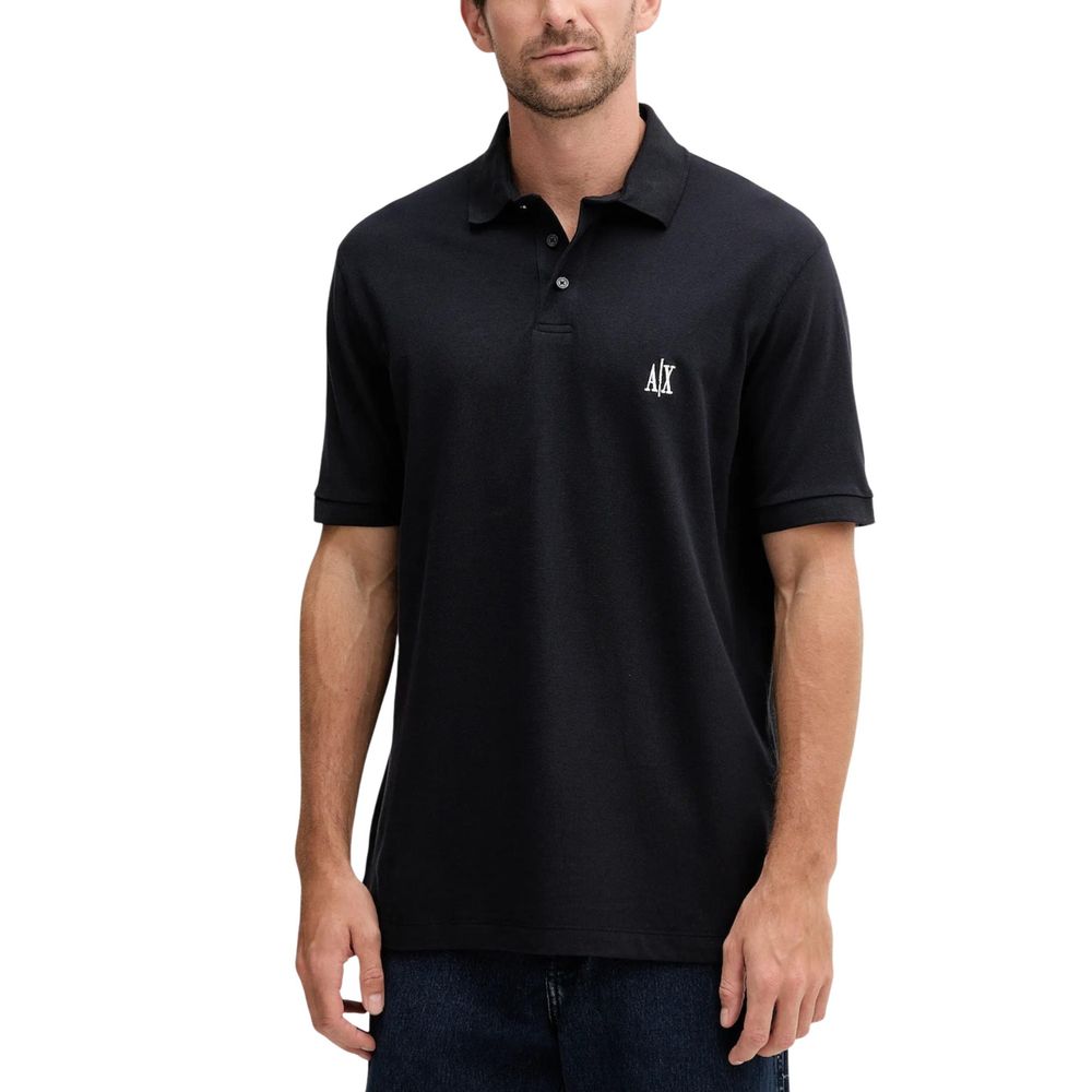 Armani Exchange Blue Cotton Polo Shirt