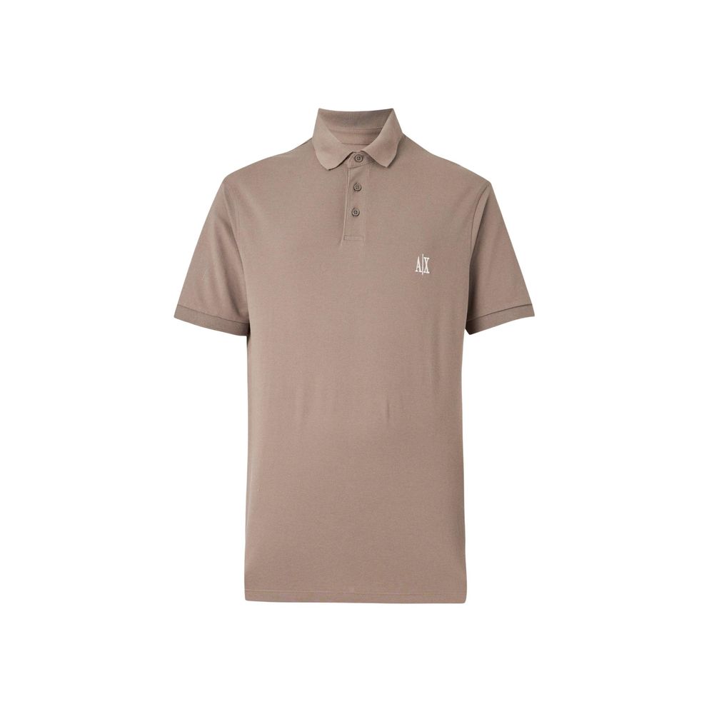 Armani Exchange Brown Cotton Polo Shirt