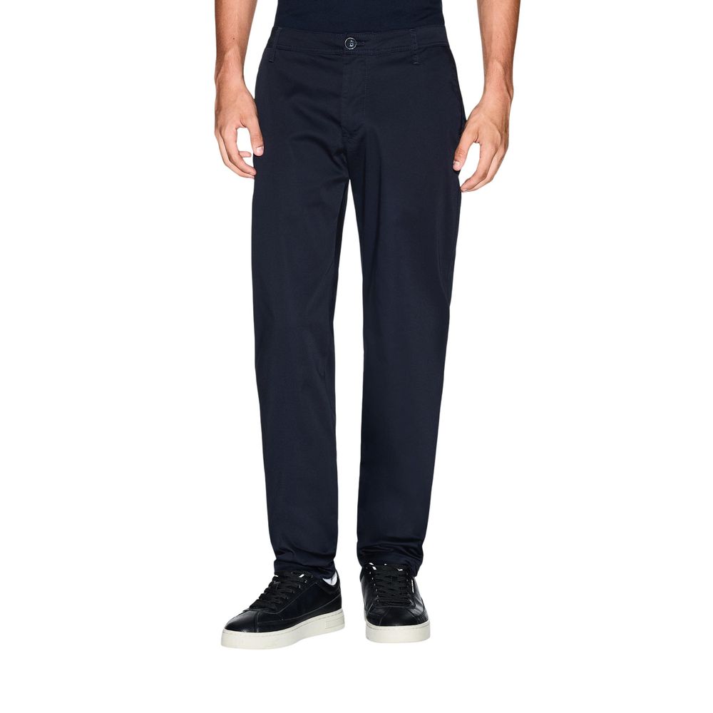 Armani Exchange Blue Cotton Skinny Pants