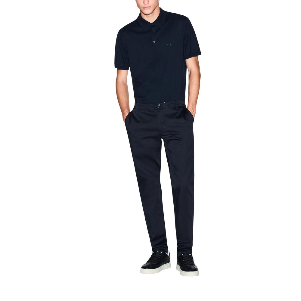 Armani Exchange Blue Cotton Skinny Pants