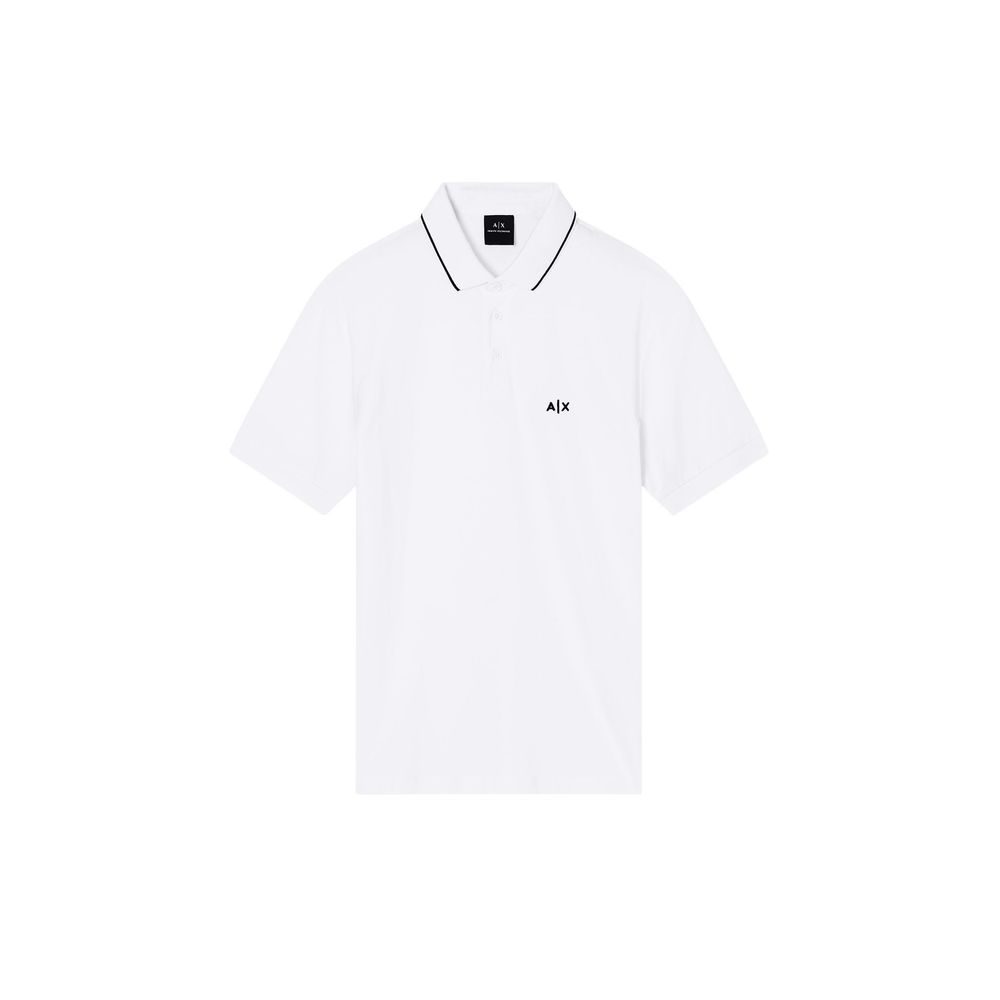 Armani Exchange White Cotton Polo Shirt