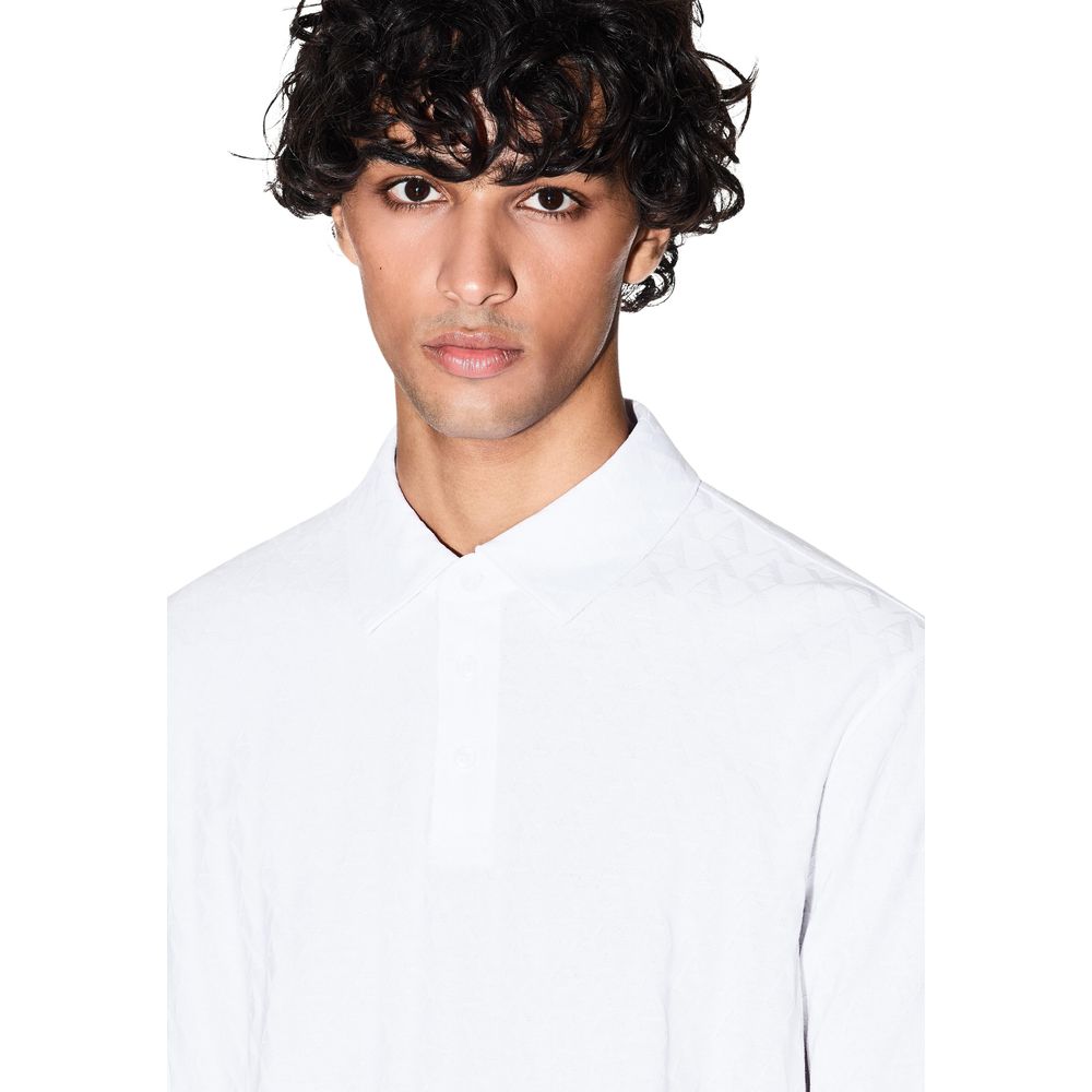 Armani Exchange White Cotton Polo Shirt