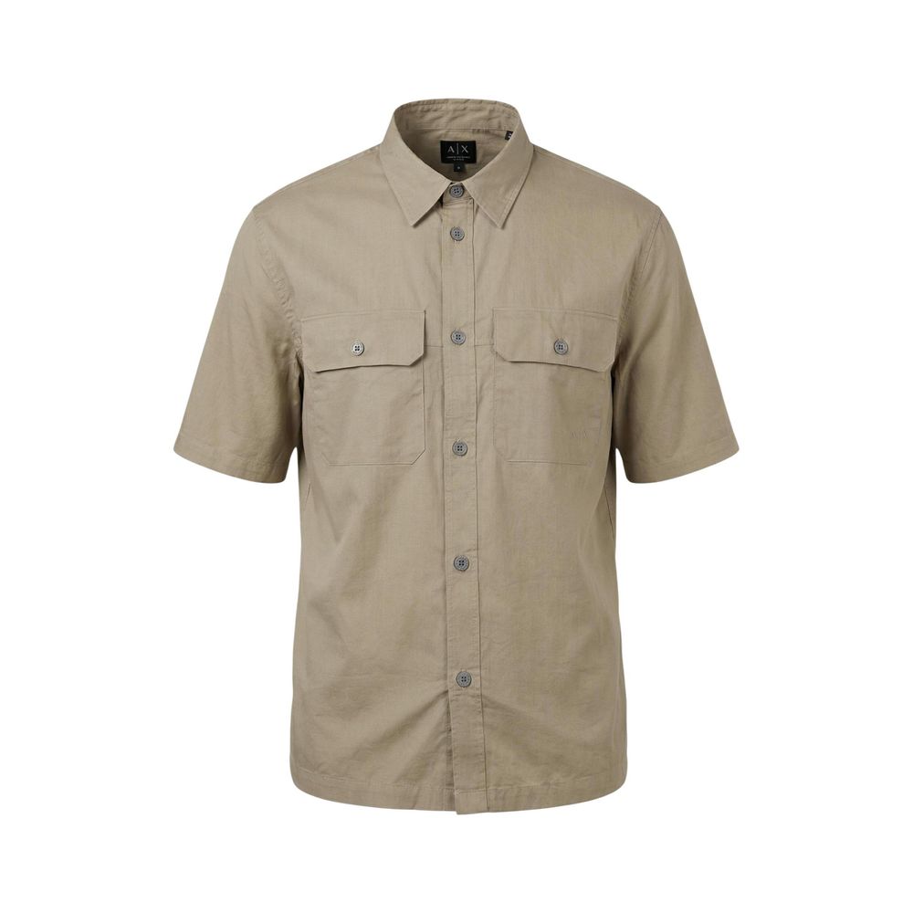 Armani Exchange Beige Cotton Shortsleeve Shirt