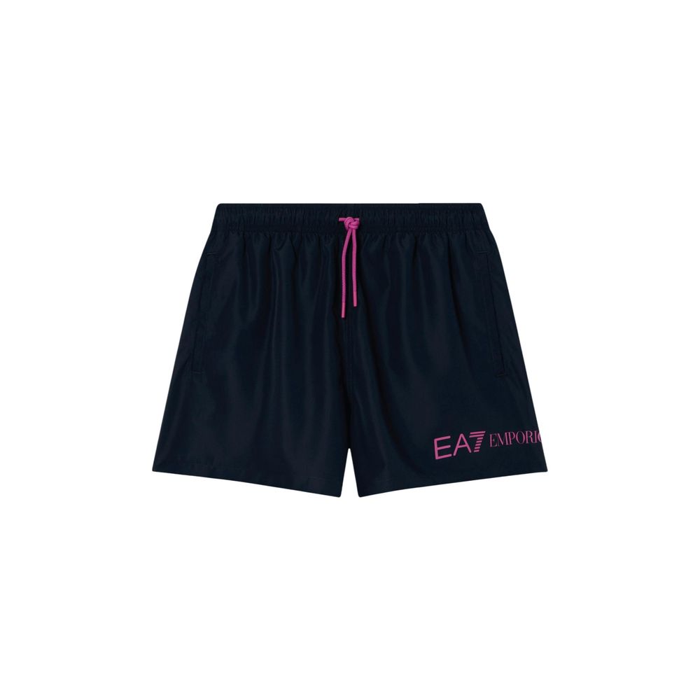 EA7 Emporio Armani Blue Polyester Swim Shorts