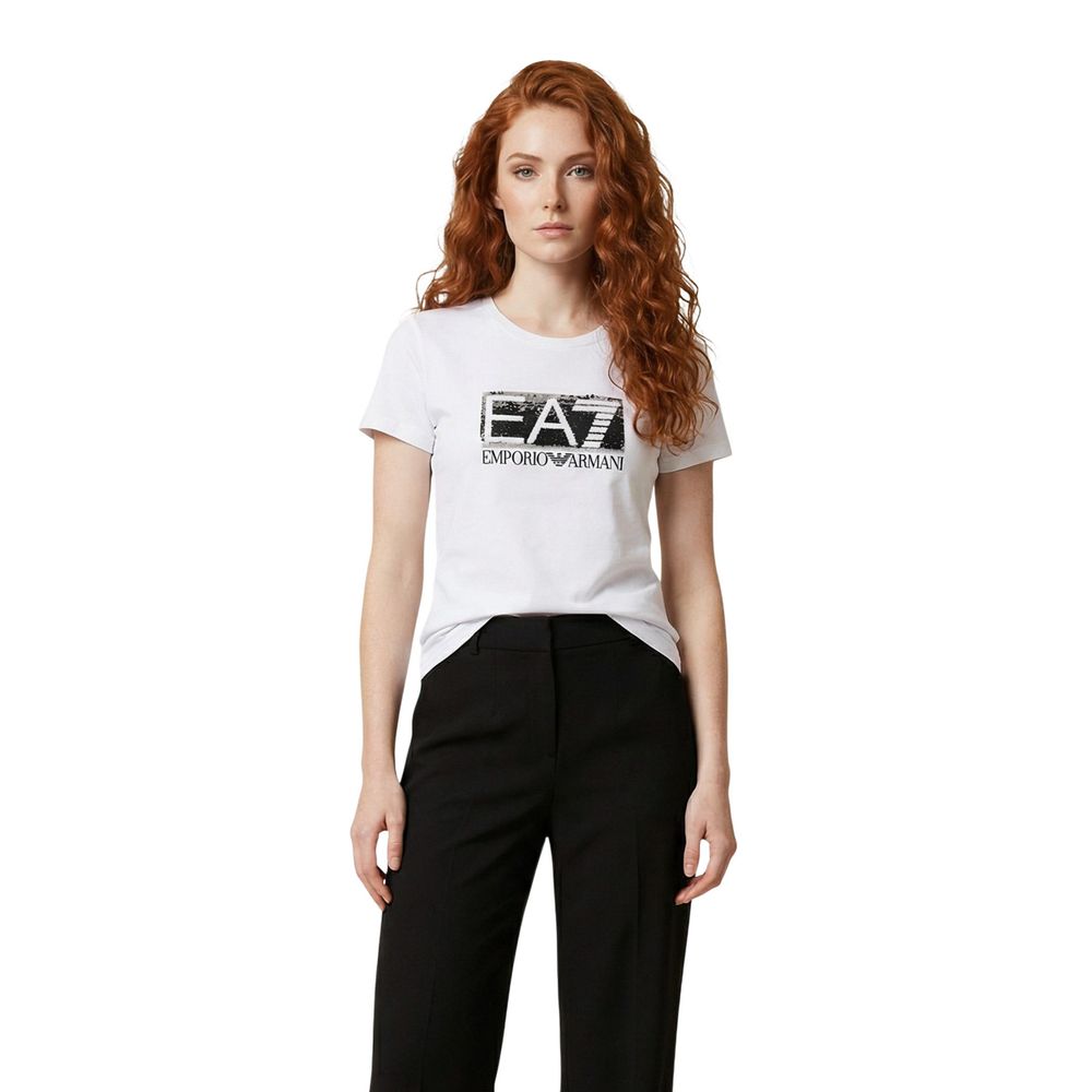 EA7 Emporio Armani White Cotton T-Shirt