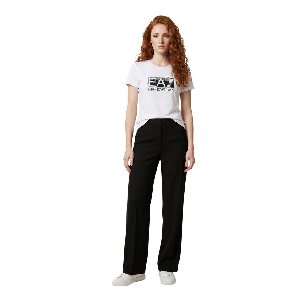 EA7 Emporio Armani White Cotton T-Shirt