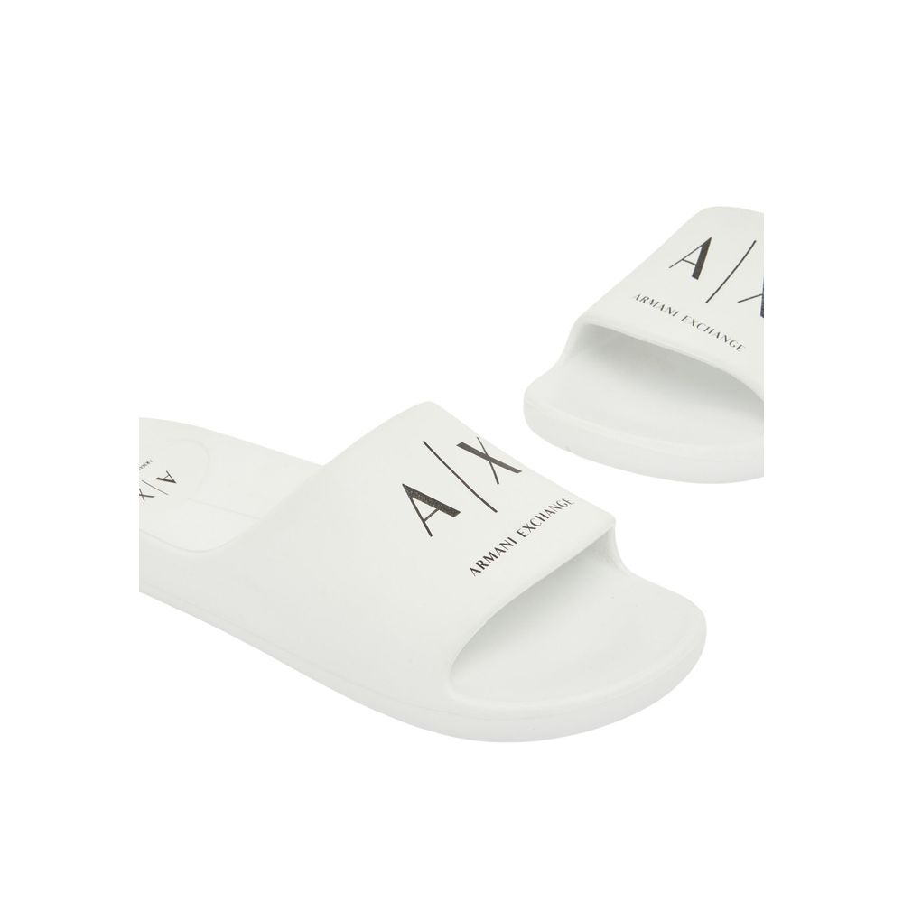 Armani Exchange Black And White EVA Slippers
