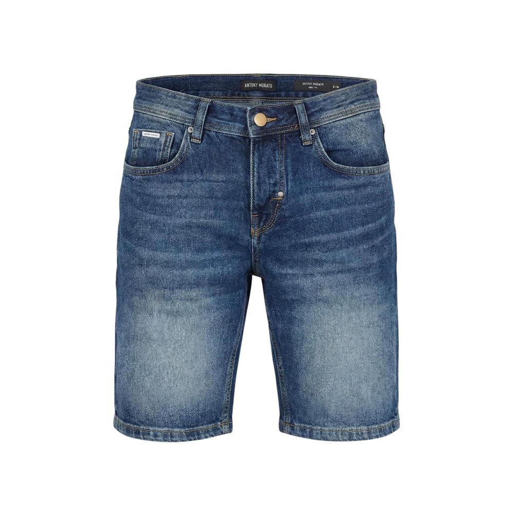 Antony Morato Blue Cotton Bermuda Shorts