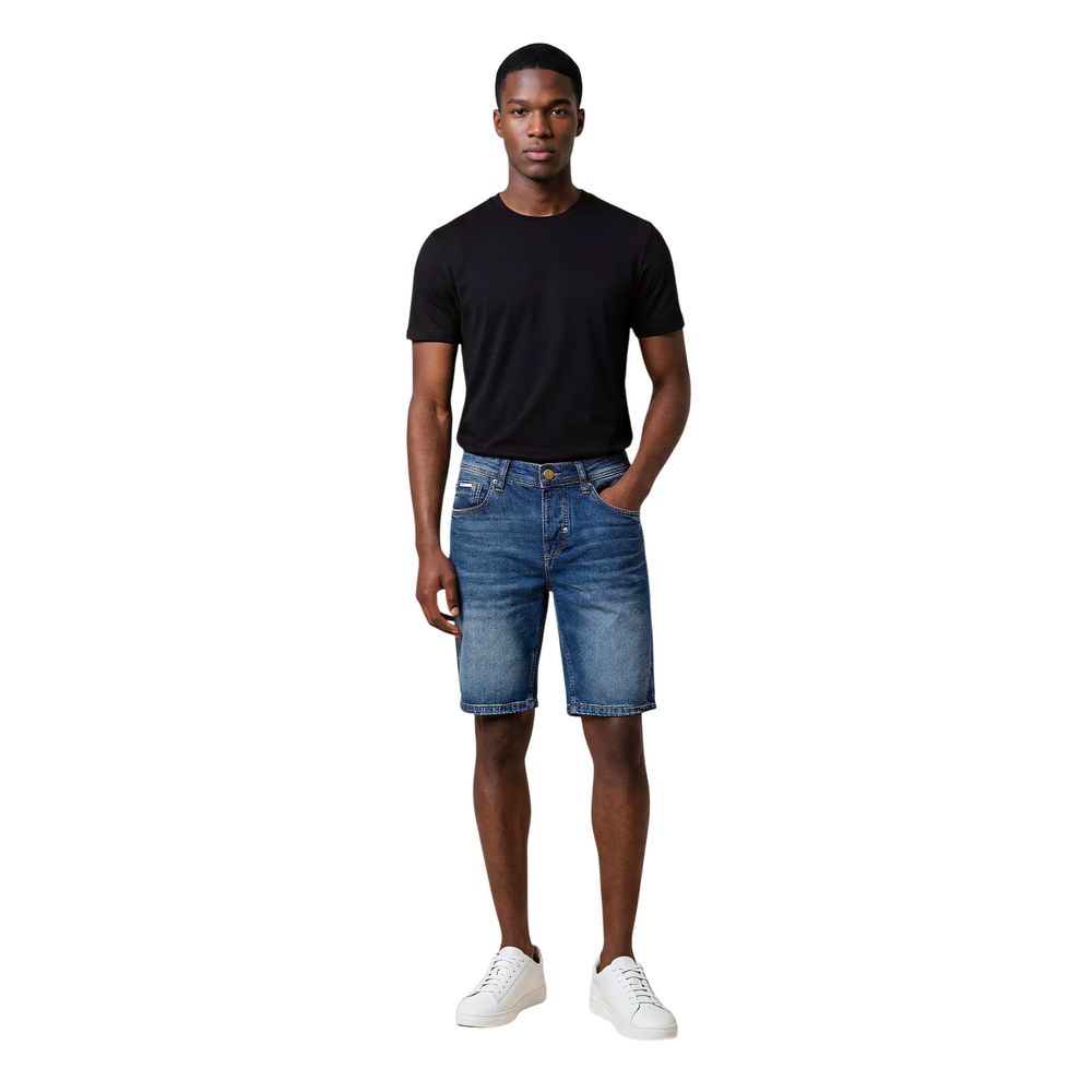 Antony Morato Blue Cotton Bermuda Shorts