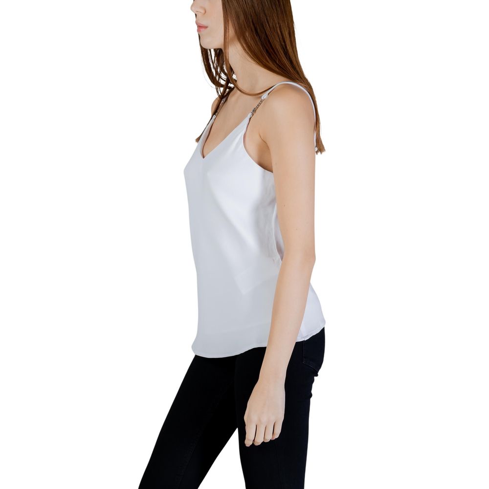 Guess White Polyester Tank Tops