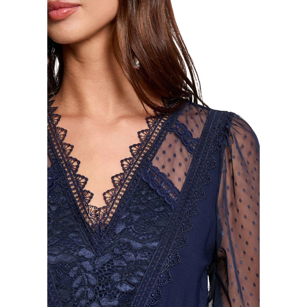 Morgan De Toi Blue Polyester Long Sleeve T-Shirt