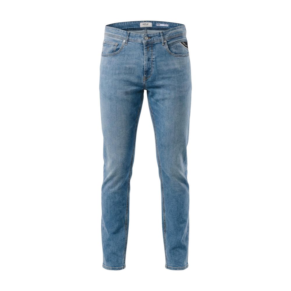 Replay Blue Cotton Relaxed Fit Jeans