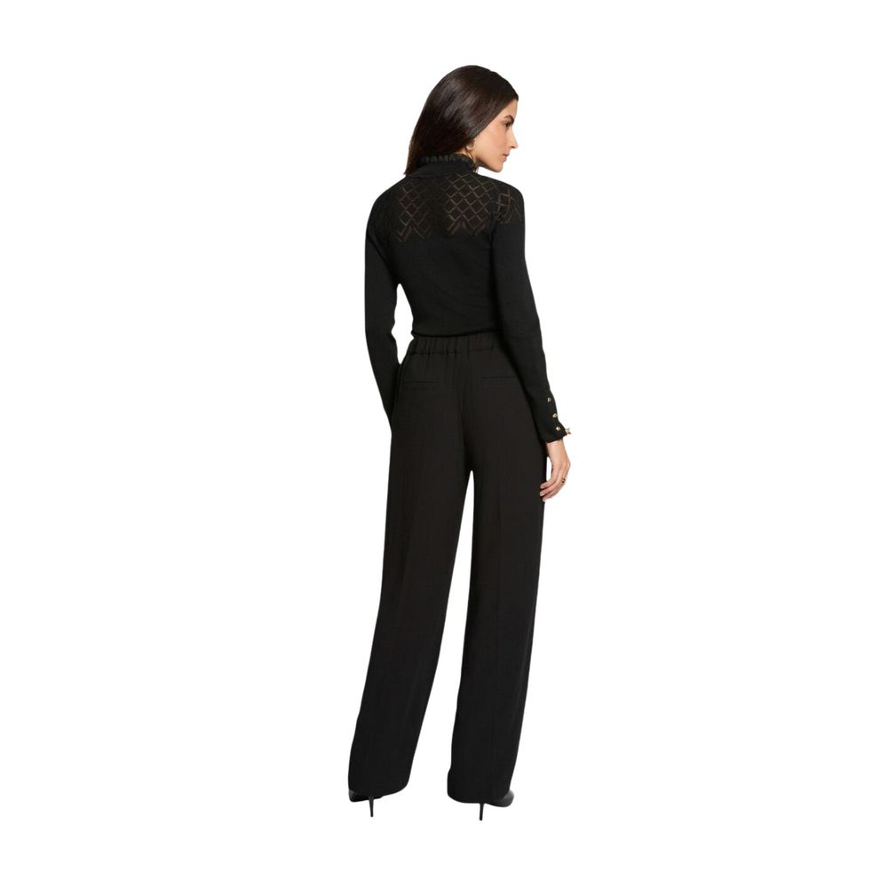 Morgan De Toi Black Polyester Casual Pants