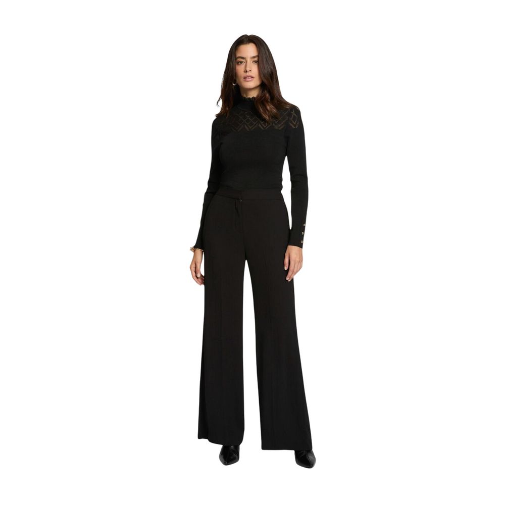 Morgan De Toi Black Polyester Casual Pants