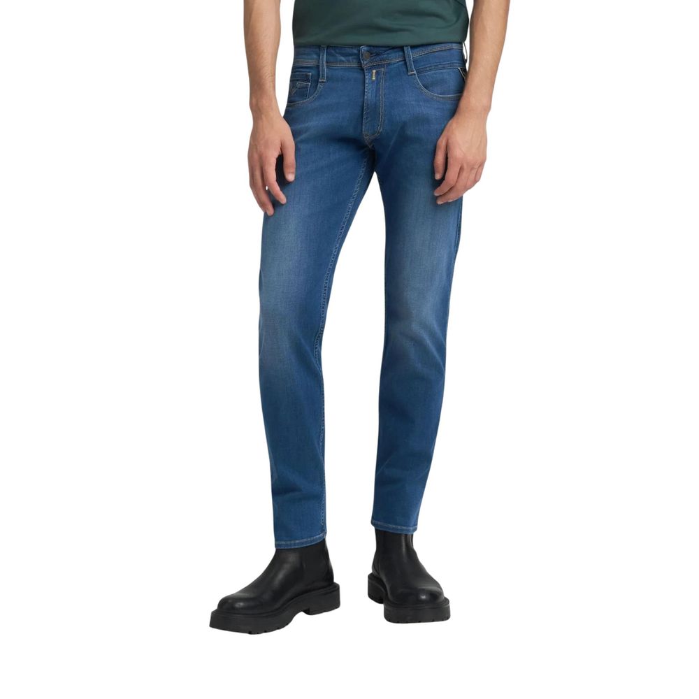 Replay Blue Cotton Skinny Jeans