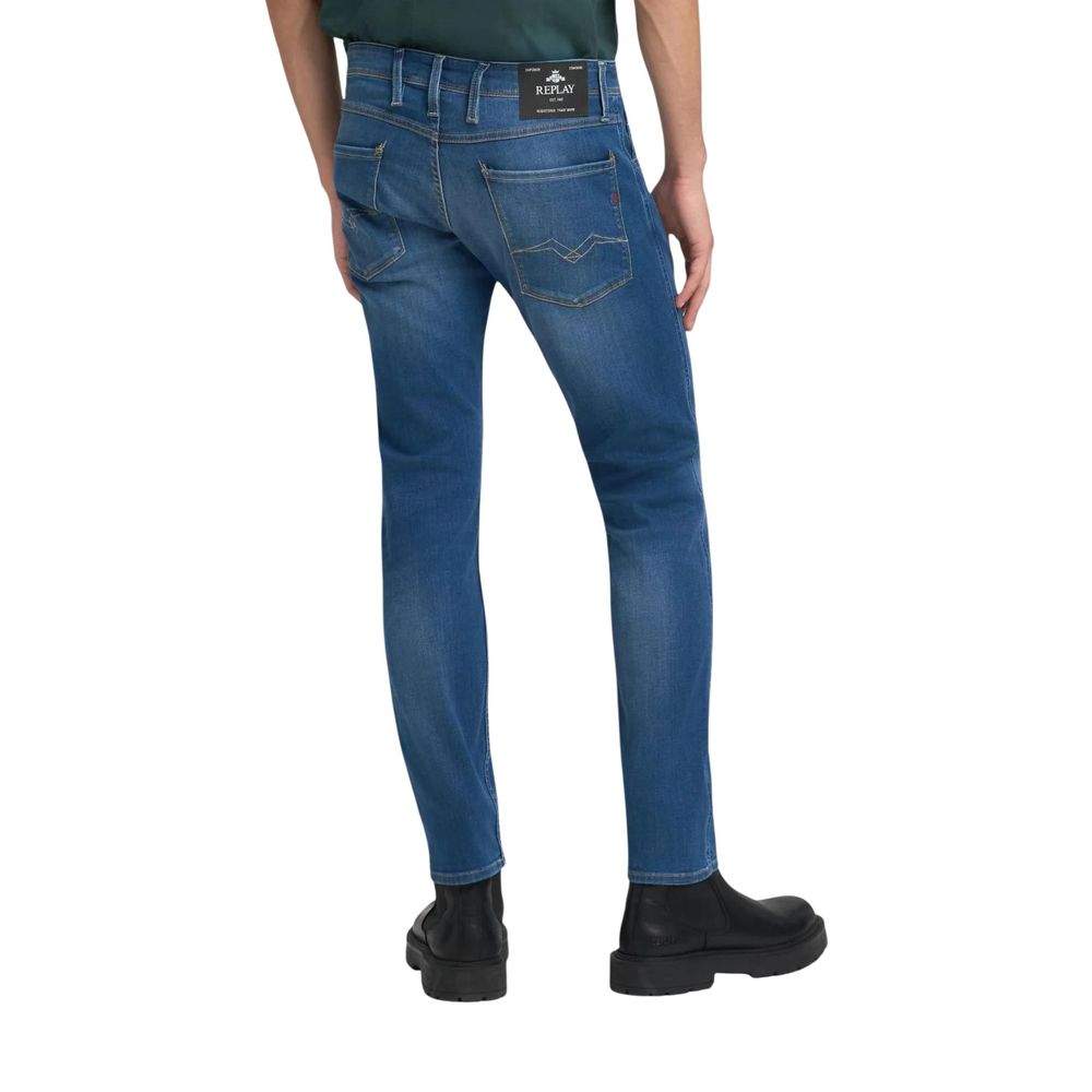Replay Blue Cotton Skinny Jeans