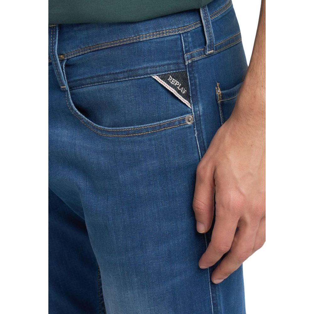 Replay Blue Cotton Skinny Jeans