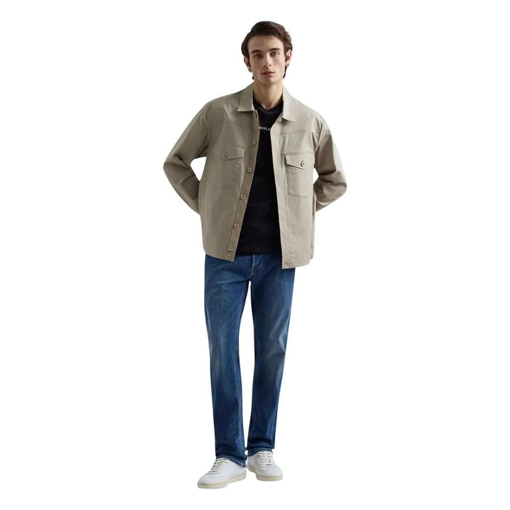 Replay Blue Cotton Relaxed Fit Jeans