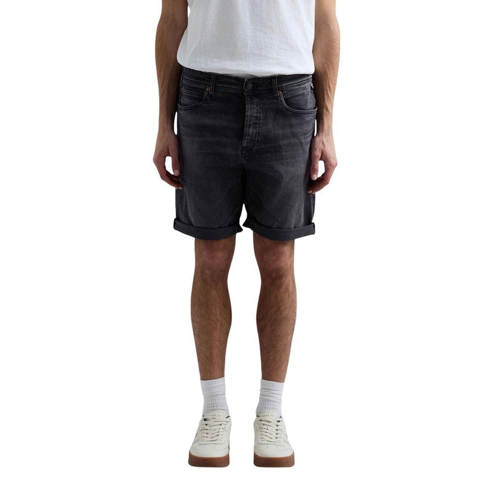 Replay Gray Cotton Bermuda Shorts