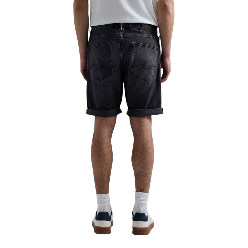 Replay Gray Cotton Bermuda Shorts