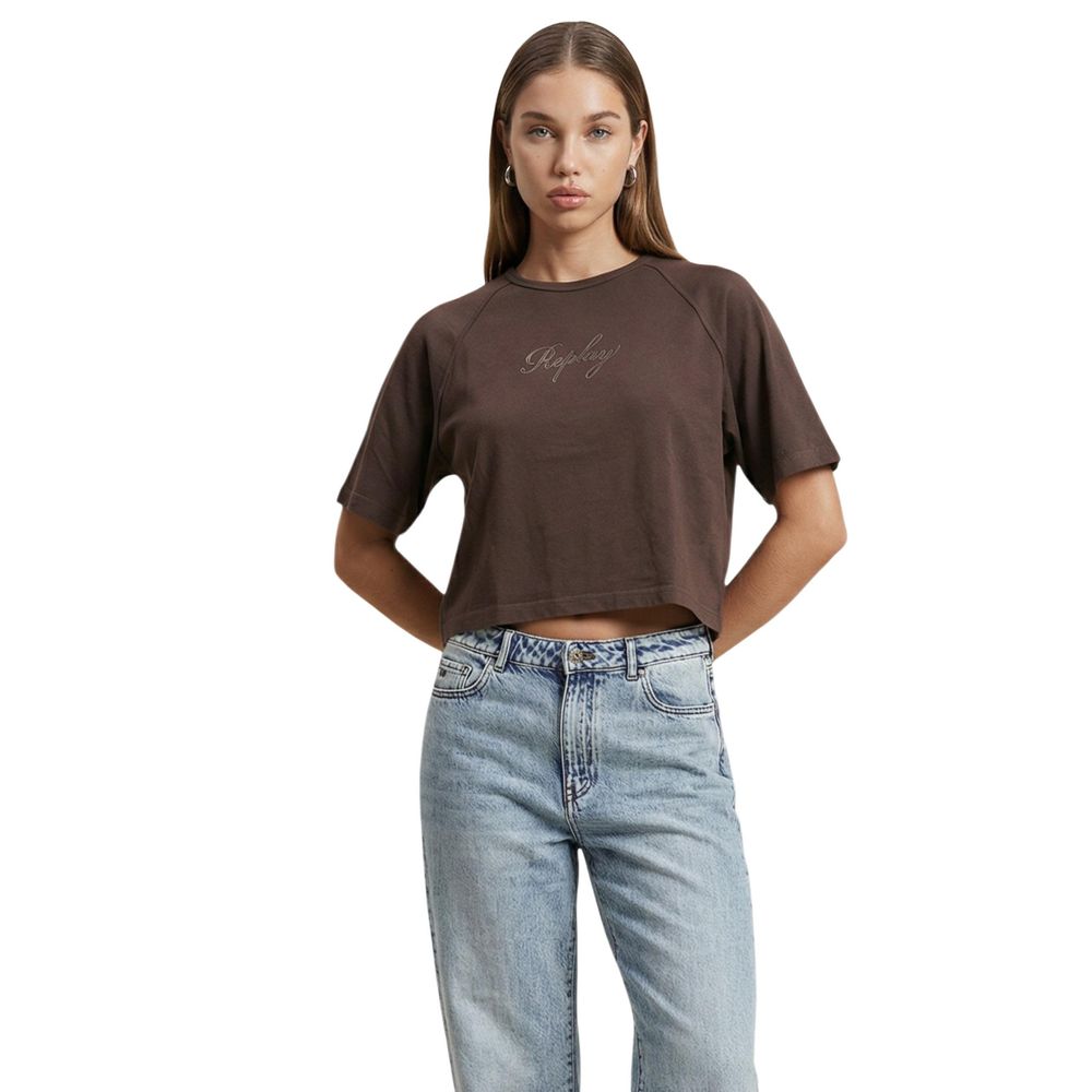 Replay Brown Cotton T-Shirt