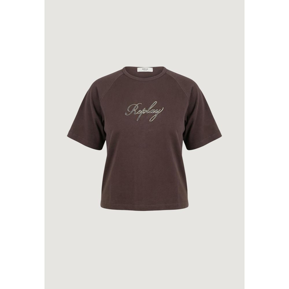 Replay Brown Cotton T-Shirt