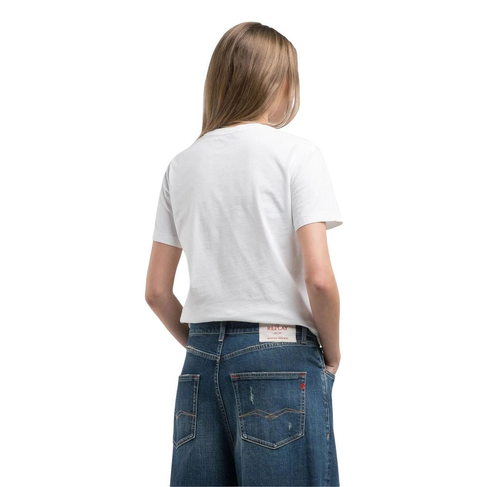 Replay White Cotton T-Shirt