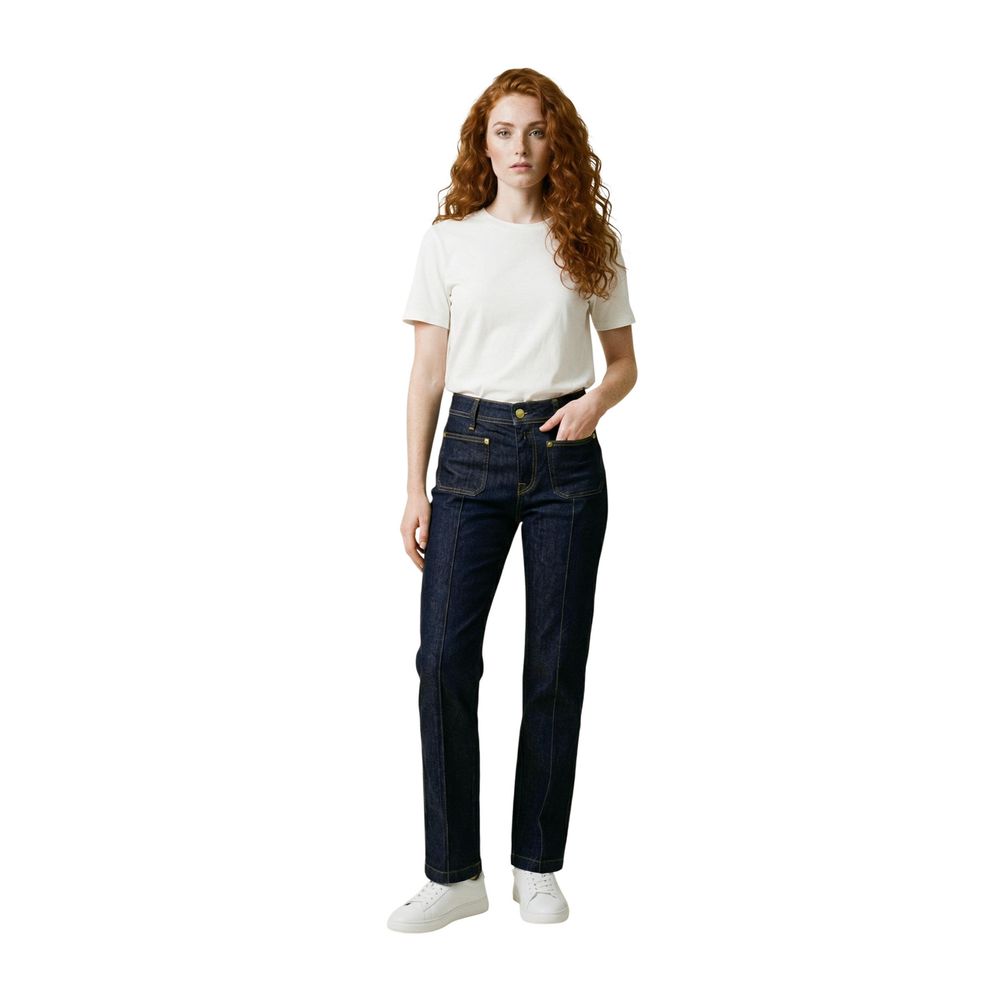 Replay Blue Cotton Mom Jeans