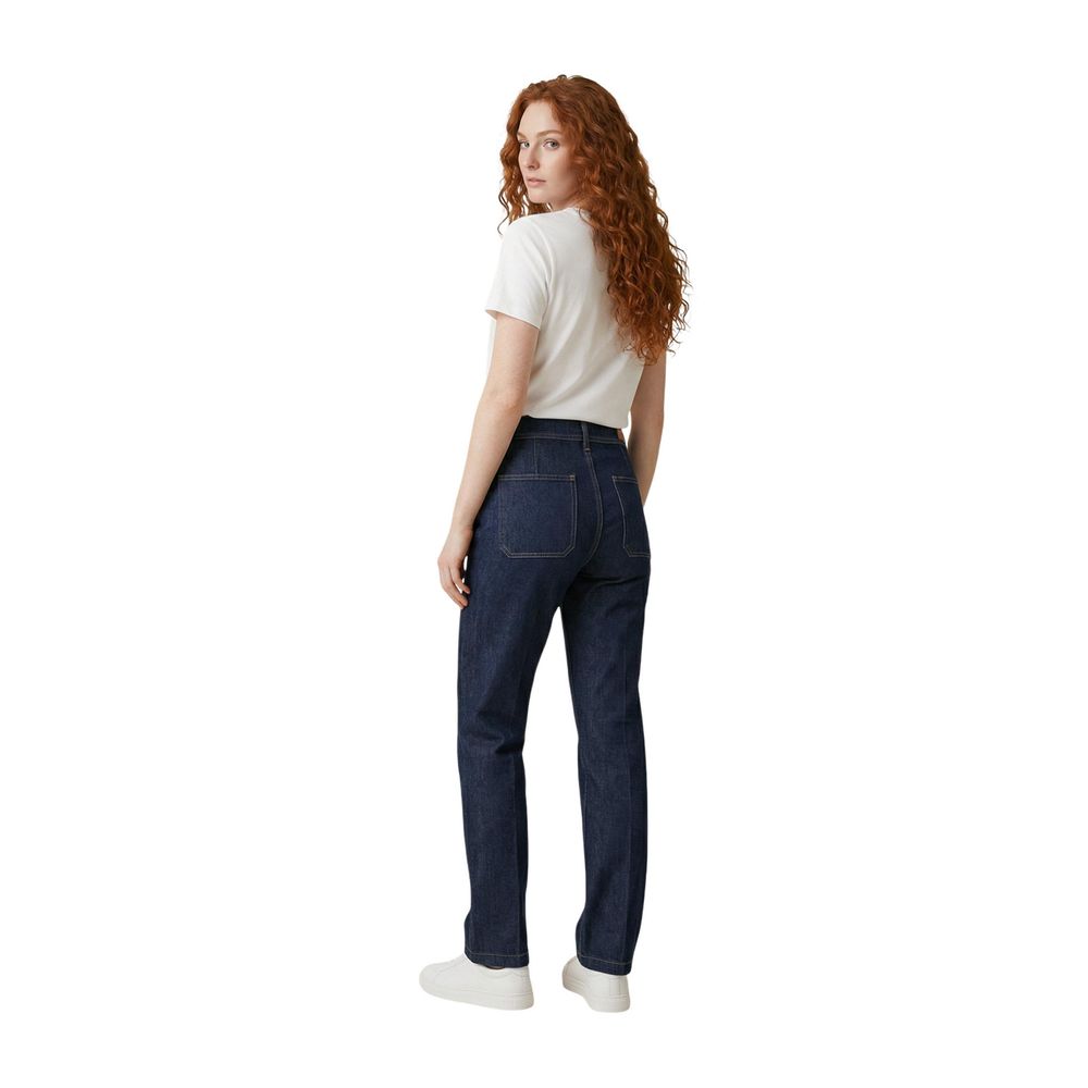 Replay Blue Cotton Mom Jeans
