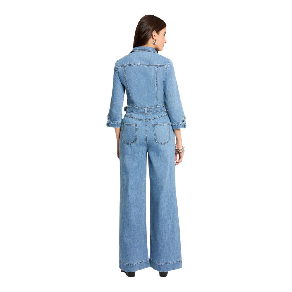 Morgan De Toi Light Blue Cotton Jumpsuit