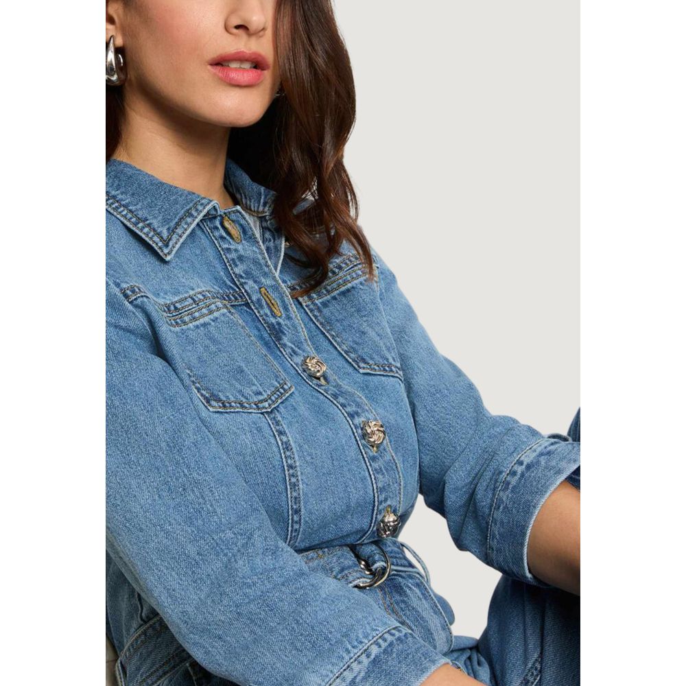 Morgan De Toi Light Blue Cotton Jumpsuit