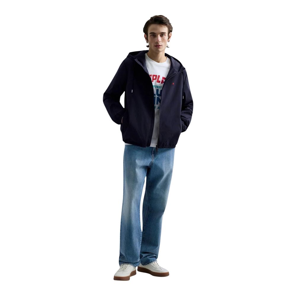 Replay Blue Polyester Shell Jacket