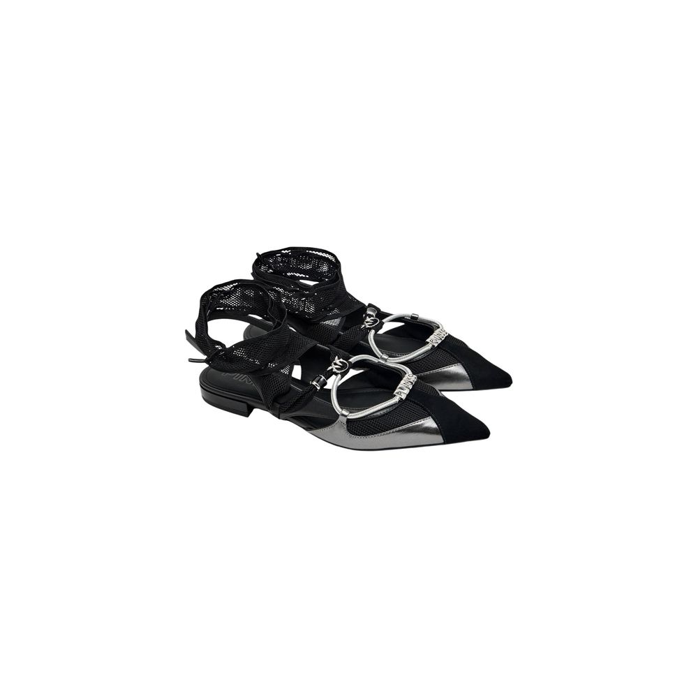 PINKO Black Leather Ballet Flats