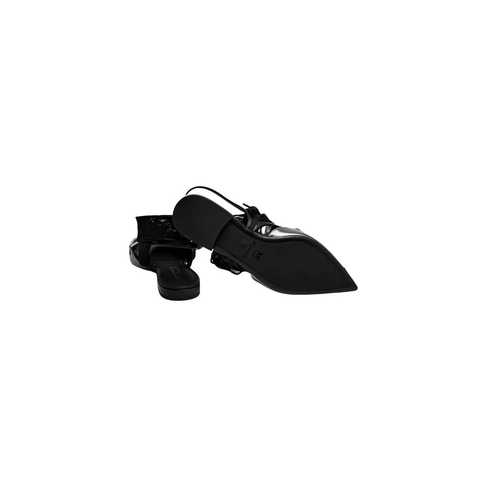PINKO Black Leather Ballet Flats