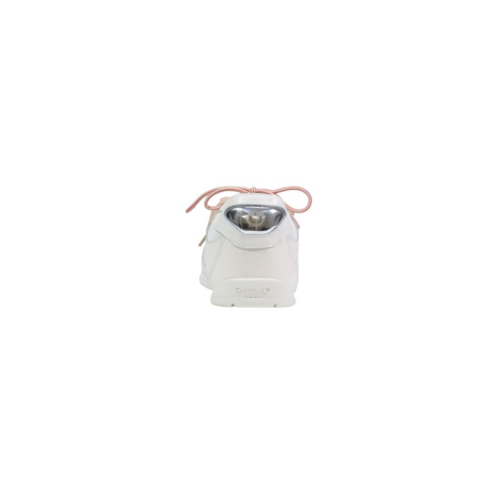 PINKO White Leather Sneakers