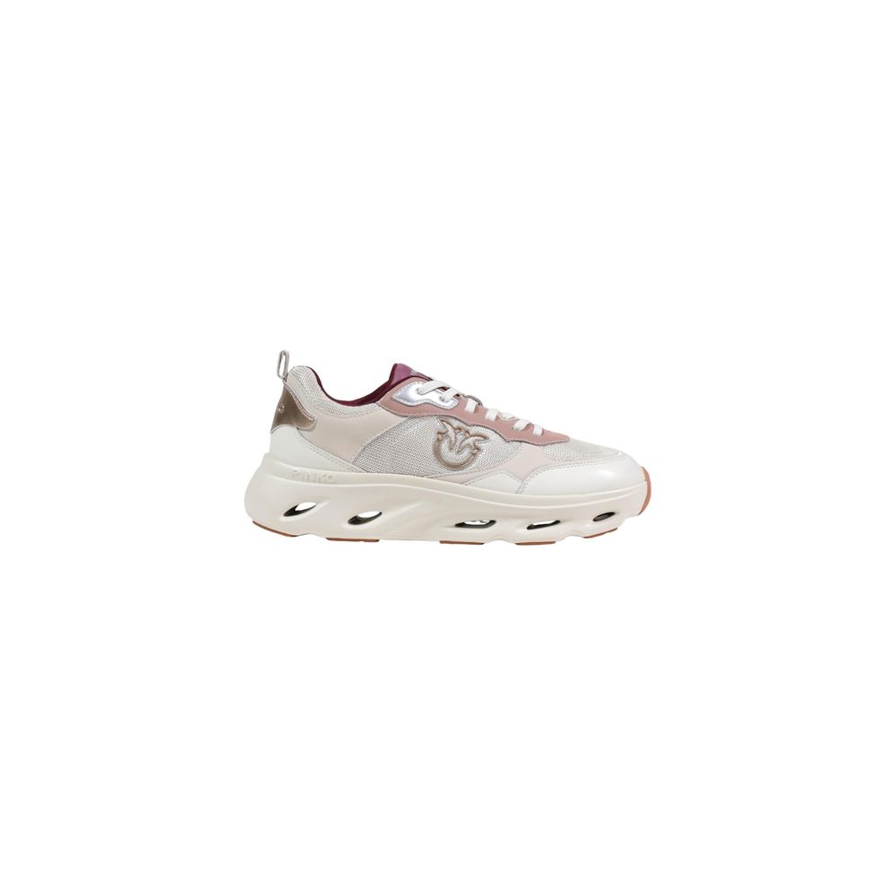 PINKO Beige Leather Chunky Sneakers