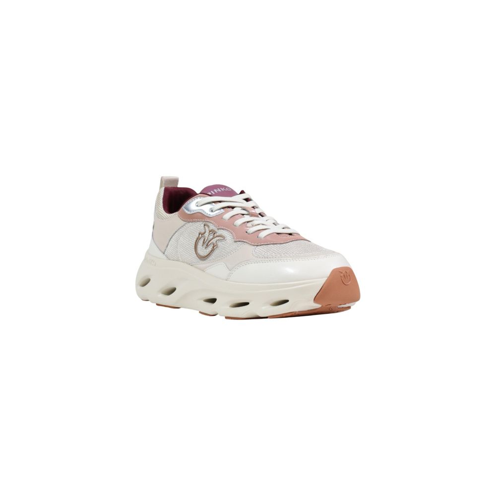 PINKO Beige Leather Chunky Sneakers