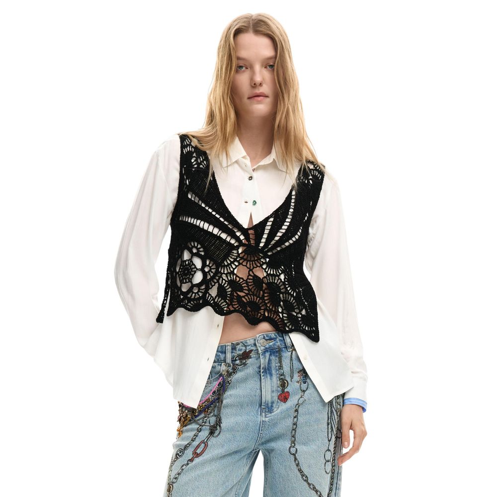 Desigual White Cotton Blouse