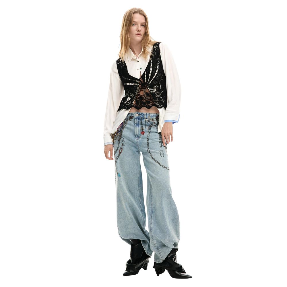 Desigual White Cotton Blouse