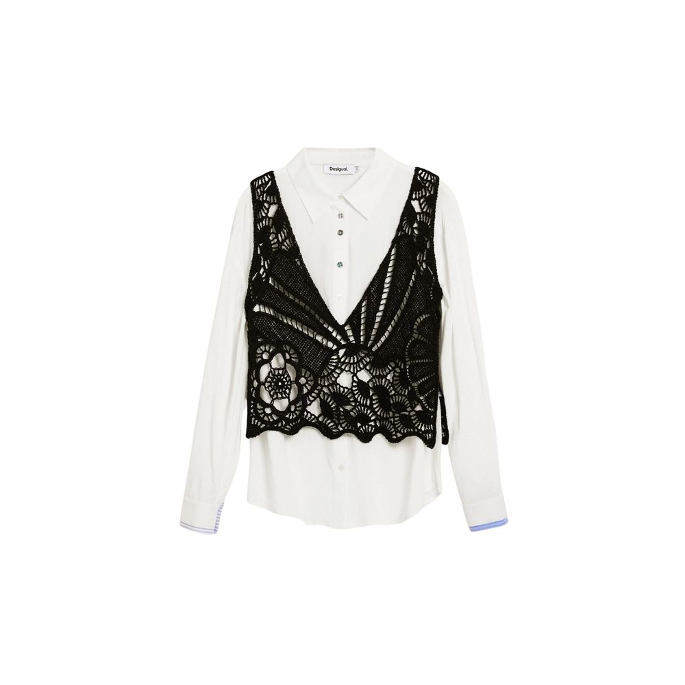 Desigual White Cotton Blouse